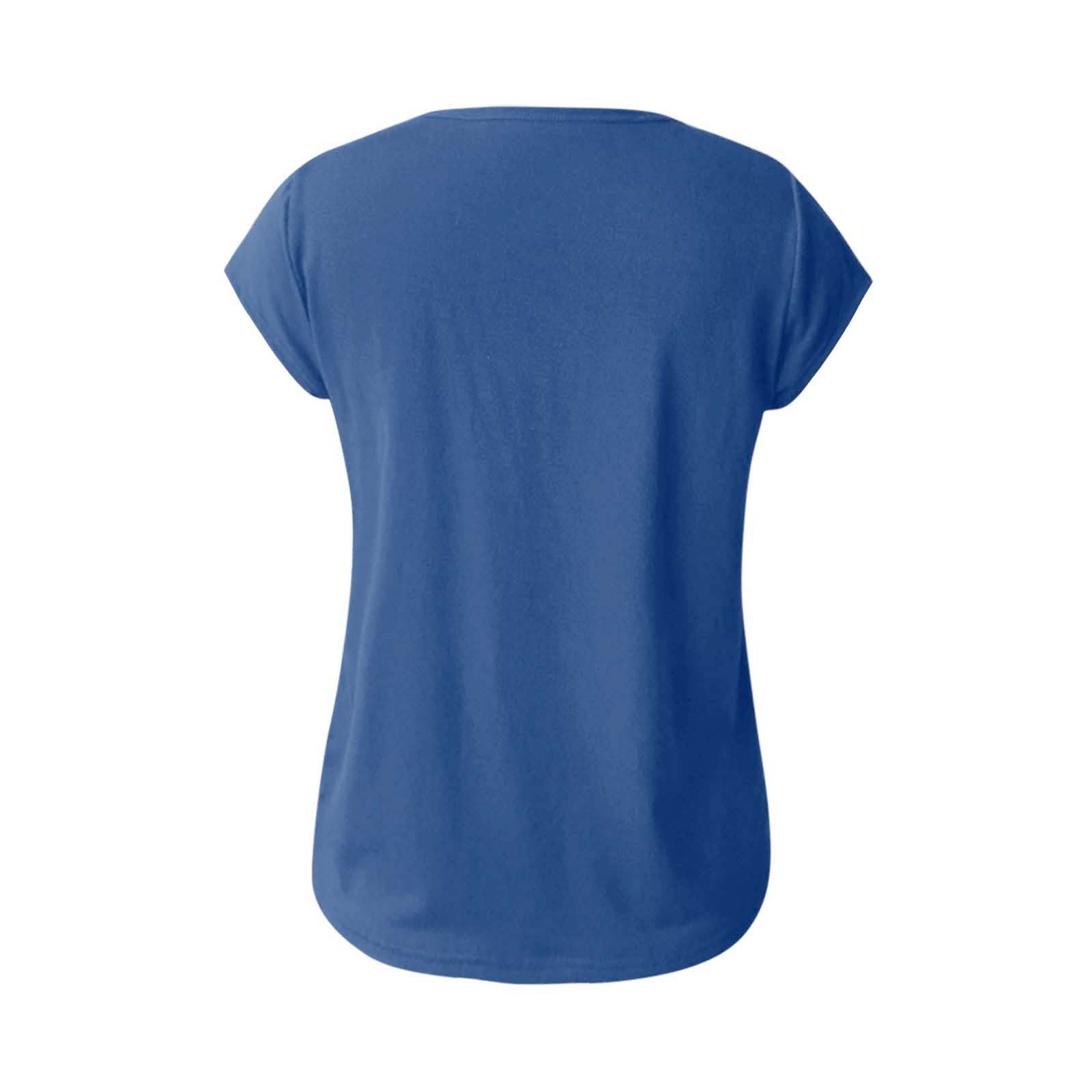 thumbnail image 5 of Camiseta básica de verano para mujer, holgada, con cuello en V y manga corta, sin mangas., 5 of 6
